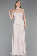 Beige Long Chiffon Prom Gown ABU5763