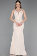 Beige Long Evening Dress ABU5568