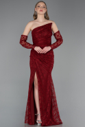 Long Burgundy Dantelle Evening Dress ABU6050
