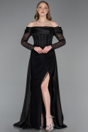 Black Long Dantelle Evening Dress ABU5653