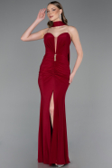 Long Burgundy Prom Gown ABU6051