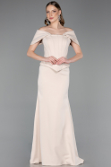 Beige Long Evening Dress ABU6002