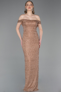 Long Copper Beaded Evening Dress ABU6057