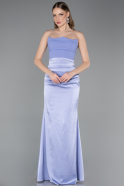 Long Light Blue Satin Prom Gown ABU6061