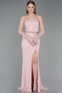 Long Powder Color Dantelle Evening Dress ABU6060