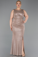 Gold Long Plus Size Evening Dress ABU5231