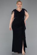 Long Navy Blue Plus Size Evening Gown ABU5731