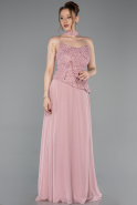 Long Powder Color Chiffon Evening Dress ABU6081