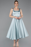 Mint Midi Satin Cocktail Dress ABK2586