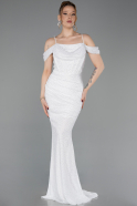 Long White Dantelle Evening Dress ABU6085