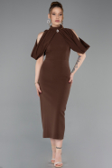 Brown Midi Party Dress ABK2517