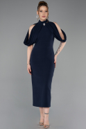 Navy Blue Midi Party Dress ABK2517