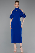 Sax Blue Midi Party Dress ABK2517