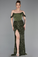Long Olive Drab Evening Dress ABU6087