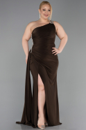 Brown Long Plus Size Evening Dress ABU3132