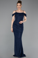 Long Navy Blue Dantelle Evening Dress ABU6085