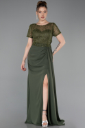 Long Olive Drab Dantelle Evening Dress ABU6100