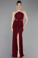 Long Burgundy Dantelle Prom Gown ABU6077