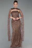 Long Copper Beaded Evening Dress ABU6104