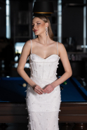 Long White Dantelle Evening Dress ABU6040