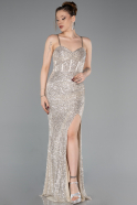 Long Beige Prom Gown ABU6106