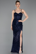 Long Navy Blue Prom Gown ABU6106