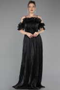Long Black Chiffon Prom Gown ABU6110
