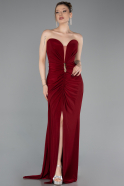 Long Burgundy Plus Size Evening Gown ABU6097