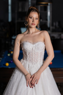 Long White Dantelle Wedding Dress ABG193