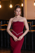 Long Burgundy Mermaid Prom Dress ABU6092