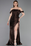 Brown Long Chiffon Evening Dress ABU5974
