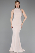 Long Beige Mermaid Evening Gown ABU6128