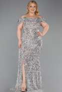 Beige Long Plus Size Evening Gown ABU5232