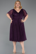 Midi Purple Plus Size Cocktail Dress ABK2622