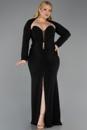 Long Black Plus Size Evening Gown ABU6097