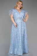 Light Blue Long Plus Size Engagement Dress ABU5872