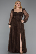 Long Brown Dantelle Formal Plus Size Dress ABU6131