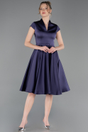 Midi Purple Satin Cocktail Dress ABK2626