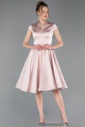 Midi Powder Color Satin Cocktail Dress ABK2626