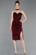 Midi Burgundy Cocktail Dress ABK2627