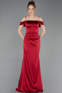 Long Burgundy Satin Prom Gown ABU6158