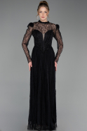 Long Black Dantelle Prom Gown ABU6160