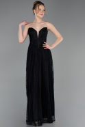 Long Black Dantelle Prom Gown ABU6160
