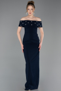 Long Navy Blue Prom Gown ABU6161