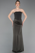 Long Olive Drab Satin Prom Gown ABU6096