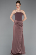 Long Brown Satin Prom Gown ABU6096