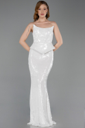 White Long Mermaid Prom Dress ABU5721
