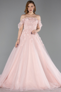 Long Powder Color Special Design Engagement Dress ABU6163
