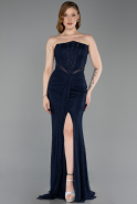 Long Navy Blue Dantelle Evening Gown ABU6169