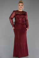 Long Burgundy Plus Size Evening Dress ABU6183
